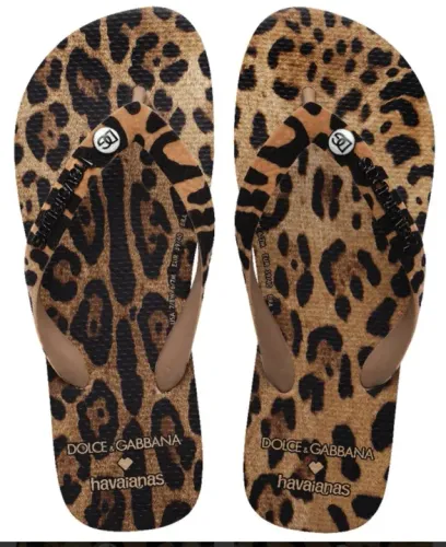 Dolce&Gabbana x Havaianas Chinelo Leopard<br>Novo com tag (DSWT)