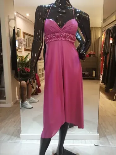 Vestido de festa Midi Pink - P