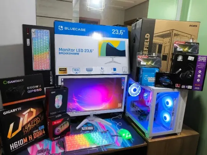 Pc Gamer Novo completo Ryzen 5 5500 Rx 580 Loja Tiger Gamer