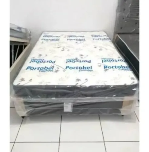 Cama Box Casal + Colchão Com Molas Ensacadas