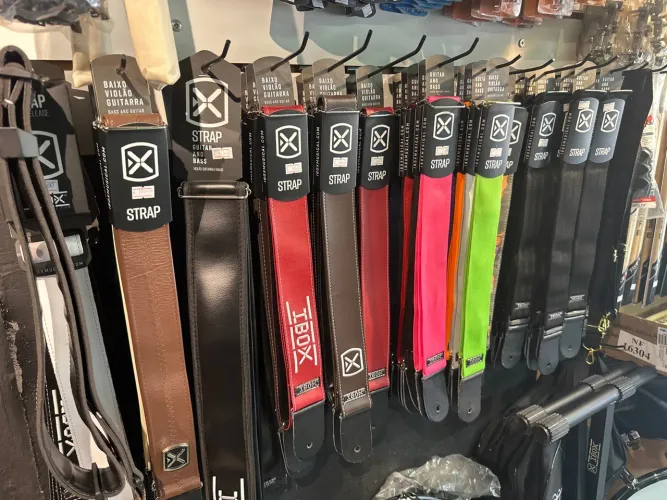 Correias para guitarra, baixo e violão - Diversas cores