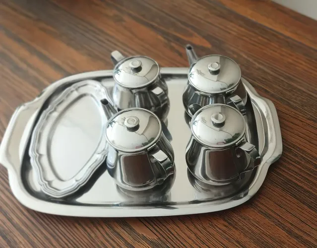 Conjunto de Chá e Cafe em Aço Inox - Elegância para sua mesa