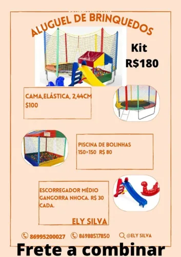 Aluguel de brinquedos.