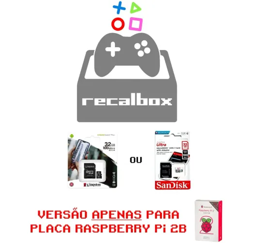 Sistema de Jogos Retro Cartão 32gb p/ Raspberry Pi 2B