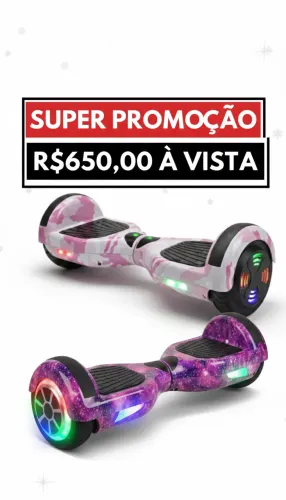 Hoverboad 6,5 led e bluetooth varios modelos com bolsa de transporte