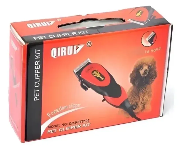 Maquina De Tosa Aparadora Profissional Cachorro Pets Qirui Cor Vermelho