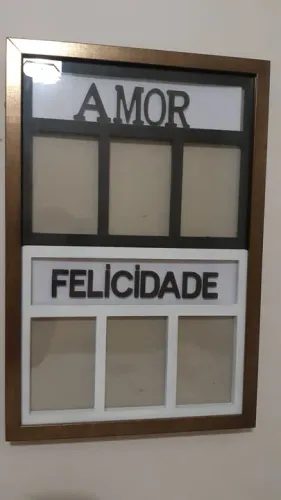 Quadro Decorativo para fotos Amor e Felicidade