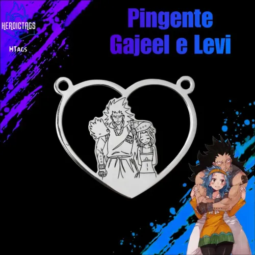 Pingente + Colar Gajeel e Levi - Fairy Tail