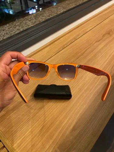 Óculos Ray Ban Wayfarer Preto/Laranja Original - Oportunidade