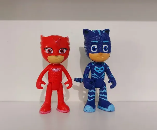Bonecos Pjmasks Menino Gato E Corujita Originais Em Bom Estado de Conservação!