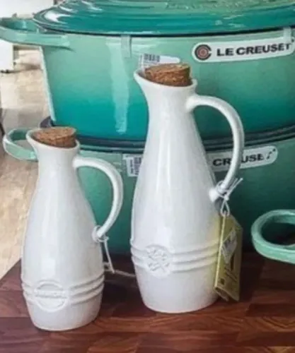 Set Jarras Vinagreira e Azeite Brancas de Rolha