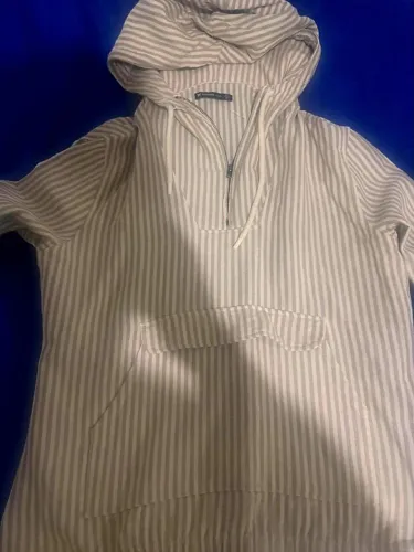  Aerolook top Casaco com capuz listrado bege