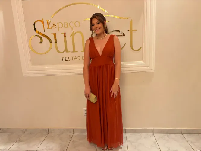 Vestido Madrinha terracota usado 