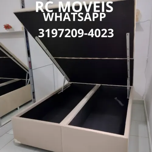 Cama Box Baú Super King 1.93 x 2.03 - Baú Bipartido Blindado