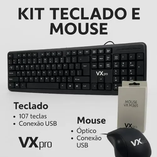 KIT MOUSE E TECLADO VXPRO
