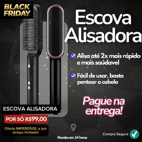 Escova Alisadora 3 em 1 - NOVA (Pagamento na entrega)