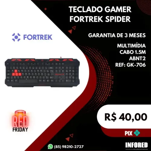 Teclado gamer Fortrek Spider GK-706