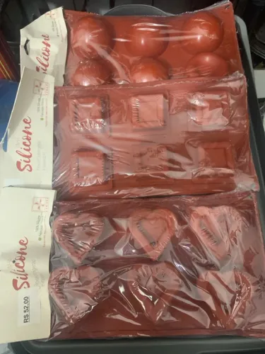 Kit 3 Formas de silicone para chocolate e doces (Cimapi) 