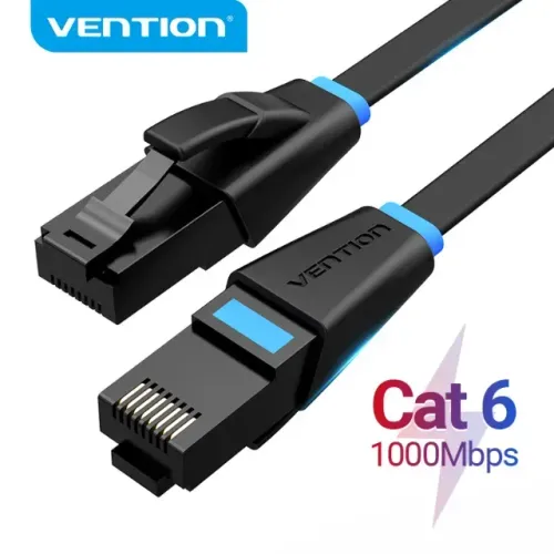 Cabo Rede Cat6 Vention Gigabit Flat Ethernet Rj45 - 2 Metros - NOVO - Profissional