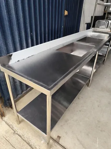 Pia Dupla em Aço Inox - Sistema Completo para Cozinhas