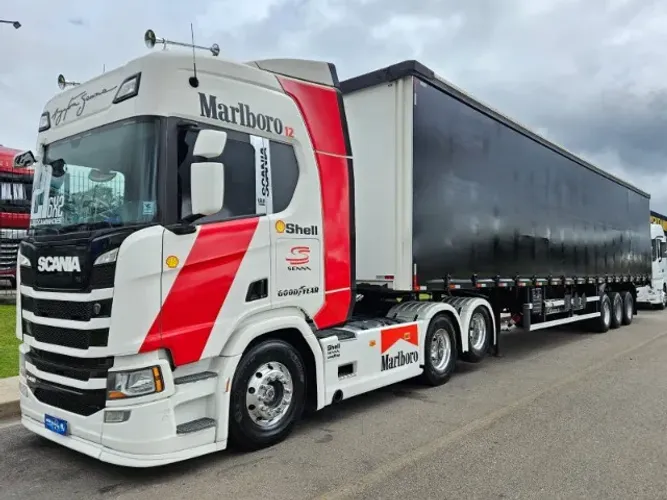 Scania R450 6x2 Ano 21 Euro 5 Automático Sider Randon Ano 15 28 plts 15.00 x 2.80 C/ Pneus
