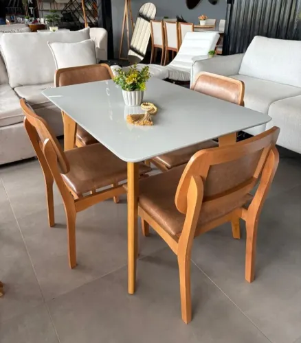 ? CONJUNTO MESA ANNE COM 4 CADEIRAS MADEIRA MACIÇA LUXO - PAGUE NA ENTREGA PARCELE ATÉ 1