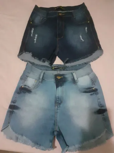 KIT DOIS SHORTS JEANS FEMININO COM LYCRA NÚMERO 44 NOVO 