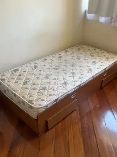 Cama Solteiro com colchão Ortobom