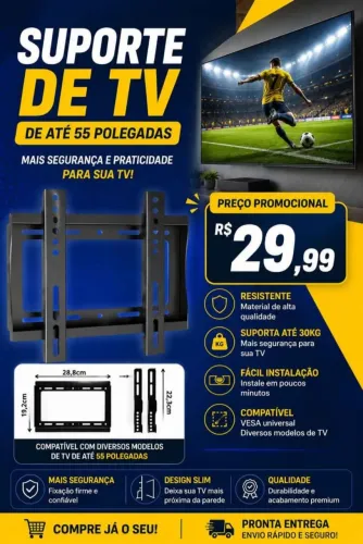 Suporte Tv Fixo Parede Universal Tvs 14 A 55 Polegadas