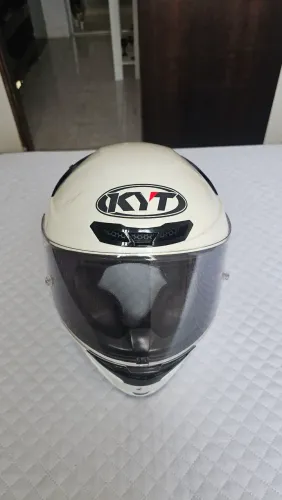 Capacete KYT TT-Course Branco | Tamanho 60 (L) | Ótimo Estado