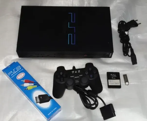 Playstation 2 FAT c/ Jogos + Acessórios ( Usado ) 127v