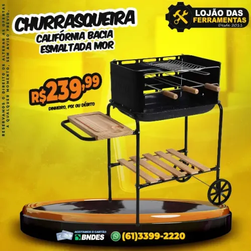 Churrasqueira Califórnia Bacia Esmaltada Mor