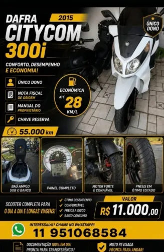 Dafra Citycom 300 2015 Único Dono