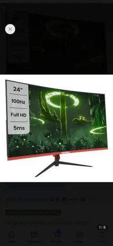 Monitor Gamer Concórdia com tela de 23.8" 100Hz e resolução Full HD