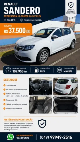 Renault Sandero Expression Hi-power 1.0 16V 5P 2015