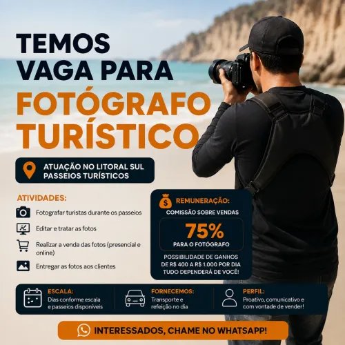 Vaga para Fotógrafo Turístico