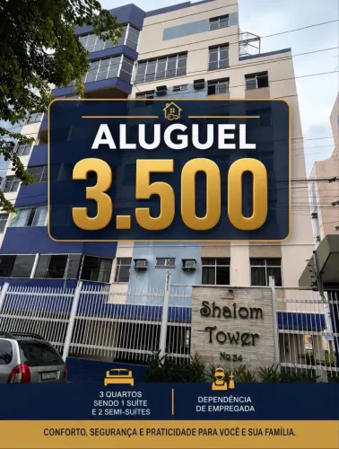 SÃO JORGE- SHALOM TOWER- 120 m2- 3 QUARTOS + DEP EMPREGADA