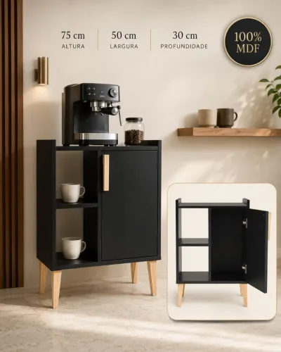 Cantinho do Café preto 100% MDF