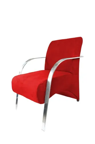 Poltrona vênus vermelha vinho em Suede