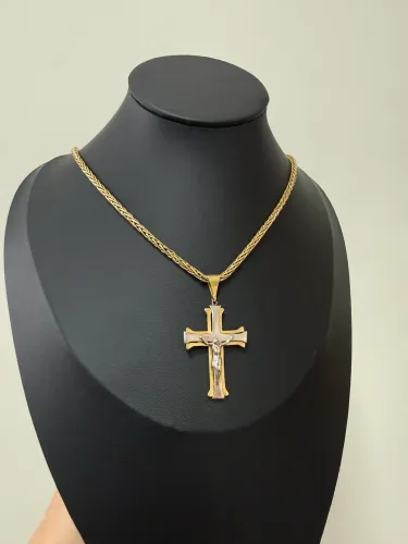 Corrente palmeira + pingente Jesus ouro 18k/ loja física