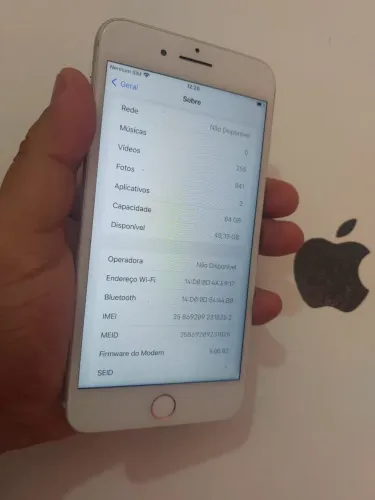 IPHONE 8 PLUS BRANCO BIOMETRIA OK SAUDE BATERIA 73% DURO DIA TODO