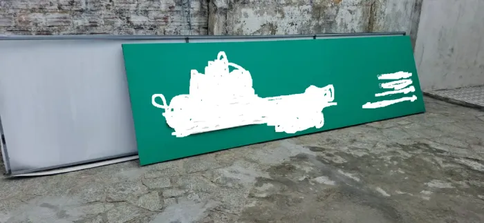 2 Placas em ACM verde para frente de Loja