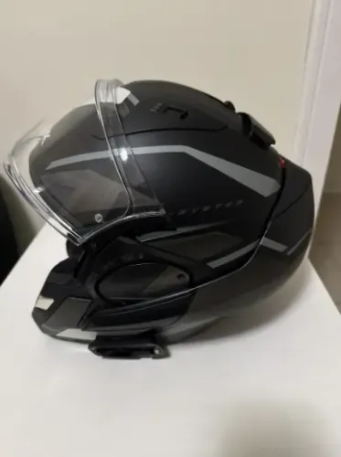 Capacete Escamoteável Shark Evo Es Yari Preto E Cinza Fosco - Tam. S