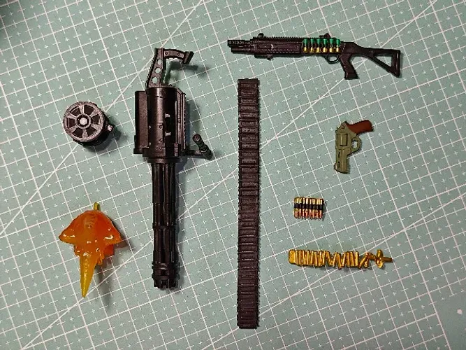 Miniaturas Armas para Action Figures na escala 1/12 Action Force Valaverse - Heavy Loadout