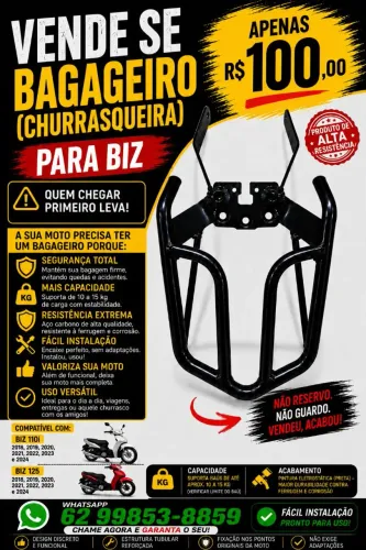Bagageiro para biz