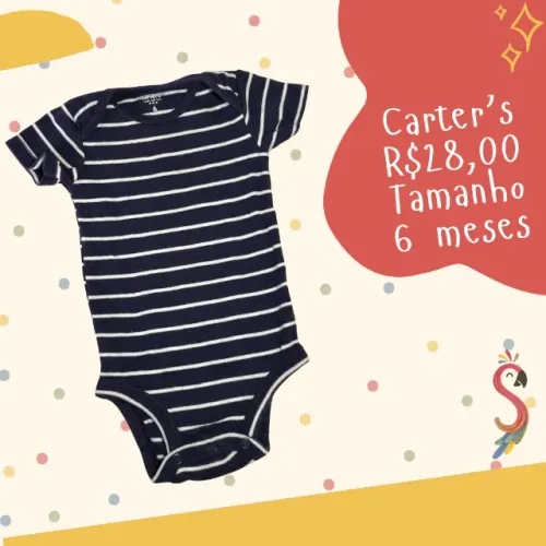 Body Manga Curta Listrado Carter's