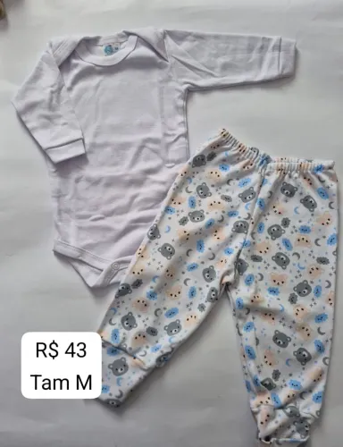 Kit Body + Mijão com pé Reversível 100% algodão premium