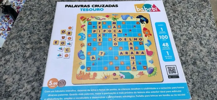 Jogo de tabuleiro babebi palavras cruzadas tesouro