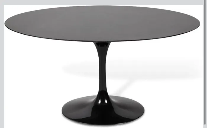 Mesa Saarinen São Gabriel Oval 160x90cm Preta 