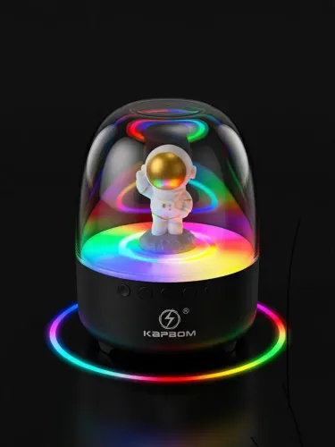 Caixa de Som Bluetooth Kapbom com Astronauta e Iluminação LED RGB